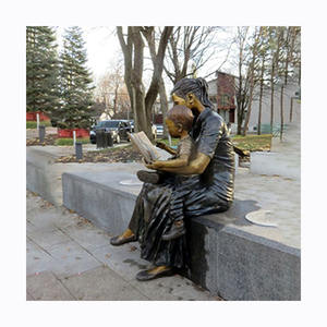 Dijual Patung Logam Seni Perunggu Dekorasi Taman Ukuran Hidup Patung Kuningan Ibu dan Anak - Product Image 5