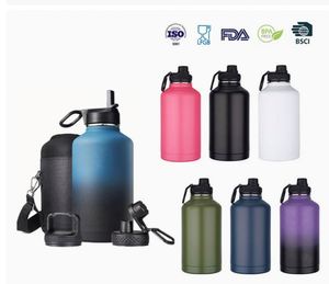 Coolflask 64 oz Stainless Steel Insulated Water <b>Bottle</b> Straw 3 Lids Galaxy Design Gym/Sports/Office Use Cold 48H Hot 24H - Product Image 3