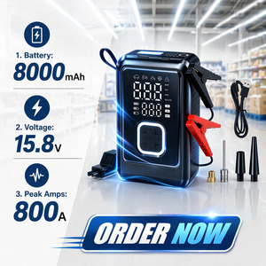 Démarreur de voiture 825S 800A avec compresseur d'air 150 PSI, <span class=keywords><strong>booster</strong></span> 8000 mAh <span class=keywords><strong>15</strong></span>,8 V - Product Image 1
