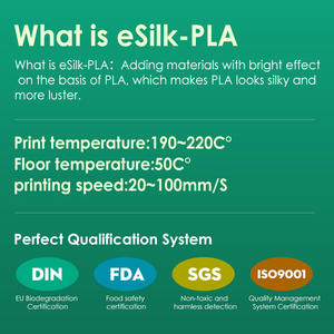 <span class=keywords><strong>ESUN</strong></span> <span class=keywords><strong>eSILK</strong></span> PLA filament de soie <span class=keywords><strong>eSilk</strong></span> +/-0.03mm soie PLA filament 1.75mm 1kg - Product Image 4