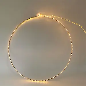 27Cm Metalen Cirkel Krans Frame Met 130Leds Koperdraad Licht