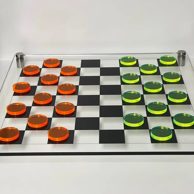 Desain Premium kustom dekorasi Mainan kristal akrilik potongan mewah papan Set permainan catur