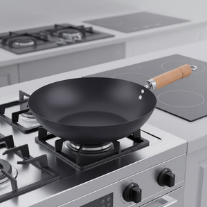 Panela <span class=keywords><strong>Wok</strong></span> Chinesa de Aço Carbono Antiaderente, Design Moderno, Versátil e Ecológica para Atacado - Product Image 1