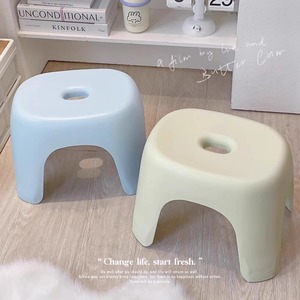 Tabouret en plastique Friendship, petit, épaissi, blanc et rose, pour la maison, la salle de bain, la douche, le changement de chaussures, le salon, la table basse - Product Image 4