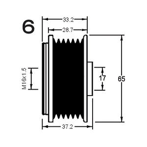 Dispositif de roue libre d'alternateur compatible avec MAZDA 626 IV 2.5 24V (GE5P) Essence (KW: 120, HP: 163) de 08-1994 à - Product Image 3