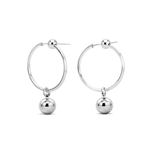 Aros de acero inoxidable con detalle de bola, metal 316L, chapado en oro PVD, joyería de moda para mujer - Product Image 2