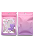 Petit sac à zip-lock étanche à l'eau emballage cadeau sac en mylar pochette en aluminium mat coloré avec fenêtre transparente