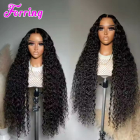 Wig Rambut Keriting India Burma Mentah 13X4 HD Lace Frontal Wig Rambut Manusia Peru Tanpa Lem Wig Rambut Manusia Virgin dengan Kutikula Tertata Rapi