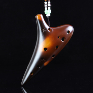 Ocarina de Cerámica de 12 Orificios, Color Ámbar Ahumado, Instrumento de Viento Tradicional para Principiantes, Enseñanza y Actuaciones, Venta al Por Mayor - Product Image 2