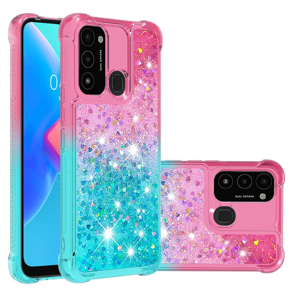 Nouvelle coque de téléphone Quicksand antichoc de couleur dégradée de conception pour Infinix Hot 12i Tecno Spark GO