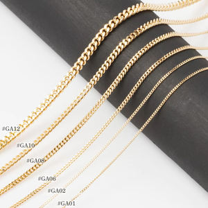 OEM Pure Solid Gold Curb Chains 2025 Joyería de moda 18K 14K 10K Collares - Product Image 1
