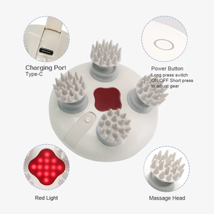 LJ Factory Custom <span class=keywords><strong>Mini</strong></span> masaje de manos eléctrico cepillo para el crecimiento del cabello cabeza refrescante masajeador de cuero cabelludo corporal de silicona con LOGO - Product Image 2