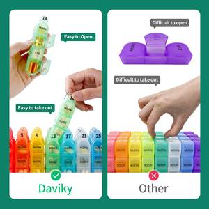 כדור חודשי מארגנת גלולות 4 פעמים ביום, מקרה רפואת כדור מיכל גלולה להחזיק תוספת ותרופות - Product Image 4