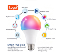Ampoule d'hôtel Tuya WiFi Smart Bulb E27 RGB LED, corps en aluminium, compatible avec Alexa et télécommande