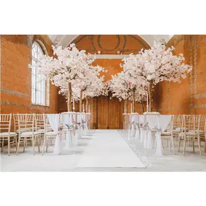 Mini árbol de flores artificiales de cerezo, mesa de boda decorativa para interiores, venta al por mayor