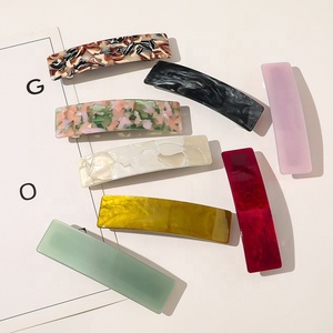 Accessoires pour cheveux Pince à cheveux élégante en acétate Barrettes coréennes colorées pour filles en plastique fantaisie pour femmes - Product Image 3