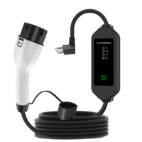 Chargeur EV portable de type 2, prise CEE 3 broches, ampérage réglable 10A/16A/20A/32A, 7kW avec voyant lumineux, chargeur de voiture