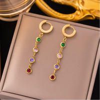 Vente en gros de bijoux pour femmes en acier inoxydable avec incrustation de pierres précieuses artificielles vintage en zircon et Offre Spéciale à la mode