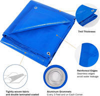 Bâche en PE non tissé robuste, enduite de PE, résistante à l'eau, toile plastique imperméable