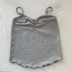 Brandy BM pur désir vent cerise col en v petit gilet à bretelles femmes été champignon bord mince et mince polyvalent débardeurs femmes - Product Image 4