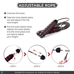 Corde à sauter en PVC réglable, personnalisable avec logo, pour entraînement sportif, vente en gros, à prix abordable - Product Image 4