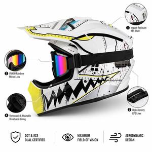 <span class=keywords><strong>Casque</strong></span> de motocross intégral homologué DOT avec lunettes pour la conduite tout-terrain, VTT, moto tout-terrain, personnalisable, utilisable en quatre saisons - Product Image 2