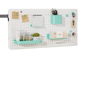 <span class=keywords><strong>Petite</strong></span> étagère murale flottante universelle en métal noir tenant des haut-parleurs caméras routeurs accessoire de panneau perforé organisateurs de tiroirs de bureau - Product Image 6