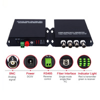 Kit de Transmisor y Receptor de Video Analógico BNC CVBS de 2, 4 y 8 Canales a Fibra Óptica, Compatible con Control PTZ RS485, Conversor de Medios