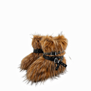 Botas <span class=keywords><strong>de</strong></span> nieve <span class=keywords><strong>de</strong></span> invierno <span class=keywords><strong>para</strong></span> mujer, talla grande, estilo punk sexy, con rayas, estilo urbano, con peluche, correas cruzadas exageradas, aumento <span class=keywords><strong>de</strong></span> altura hasta el tobillo - Product Image 1