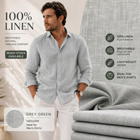 Tissu en lin teint en fil, nouveau modèle de luxe léger, à rayures, pour vêtements, textiles en lin pur