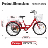 Moderna bicicleta eléctrica aleación aluminio 7 velocidades bicicleta carga plegable compras triciclo cesta trasera pasajerosCEE