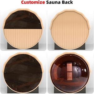 Sauna de Madera Sólida para Exteriores con Calefacción Eléctrica, Diseño Rústico para 4 Personas, Alimentación por Enchufe 220-240V - Product Image 4
