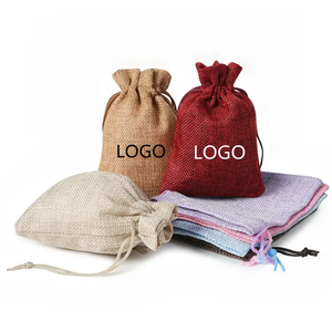 Sacs à cordon en toile de jute, petits sacs à maquillage à cordon, personnalisables par sublimation avec logo, sacs à bijoux, sacs à cordon en jute - Product Image 6