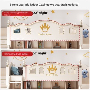 Cama <span class=keywords><strong>Literas</strong></span> de Madera Moderna y Cómoda para Niños con Cajones y Tobogán, Superventas - Product Image 4