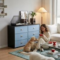 Armoire de salon et de chambre à coucher en acier moderne avec un design écologique Rangement de grande capacité 3 tiroirs et étagères