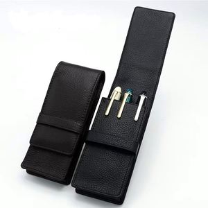 Estuche para bolígrafos, estuche para lápices, estuche de cuero para plumas estilográficas, funda de piel de vaca para 3 bolígrafos. - Product Image 1
