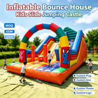Château gonflable pour enfants et adultes avec double toboggan, structure de divertissement pour fêtes en plein air dans la cour