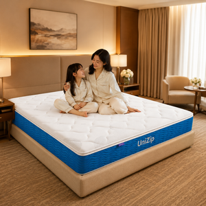 Colchón Premium UniZip de tacto suave con soporte de resortes ensacados, construcción con cremallera y confort duradero para hogares, hoteles y comercios. - Product Image 1