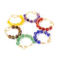 Neue personal isierte handgemachte Gold Wicklung sring Achat Perlen Amethyst Kristall ring weiblich verstellbarer Ring Kristalls chmuck