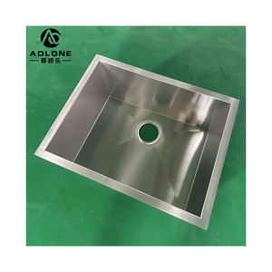 Fregadero de cocina de un solo tazón cepillado de acero inoxidable hecho a mano montado en la parte superior con accesorios - Product Image 6