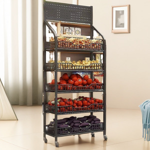 Étagère de rangement mobile à roulettes, <span class=keywords><strong>chariot</strong></span> de rangement multi-niveaux pour collations et articles divers, organisateur à plusieurs niveaux sur roulettes - Product Image 5