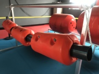 Ponton flottant rempli de mousse, ponton en HDPE, flotteurs de tuyaux, bouées marines vertes et oranges, flottabilité de 35 kg