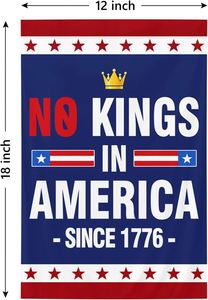 Bandera de Jardín 'No Kings in America' de 12 x 18 Pulgadas, Doble Cara, Poliéster Resistente, Bandera Contra el Odio, Salva <span class=keywords><strong>la</strong></span> <span class=keywords><strong>Democracia</strong></span> - Product Image 2