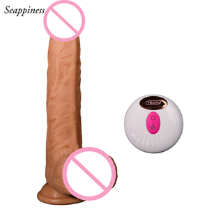 Control remoto <span class=keywords><strong>6</strong></span> frecuencia telescópico 10 frecuencia vibración calefacción inteligente columpio empuje consolador vibrador para mujeres - Product Image 4