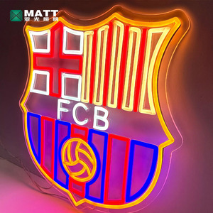 Insegna al Neon Personalizzata con Logo di Squadra di Calcio 50cm FCB, Luce al Neon LED Dimmerabile per Decorazione Murale - Product Image 3