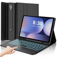 Funda con Teclado Retroiluminado y Trackpad para Samsung Galaxy Tab S10 Plus/S9FE Plus/S9+ 12.4\", Cubierta de Teclado Desmontable con Soporte para Lápiz