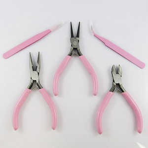 Pinzas Profesionales Avanzadas de Acero Inoxidable para Extensiones de Cabello con Punta de Fibra - Negras para Instalación, Reparación y Estilismo - Product Image 1