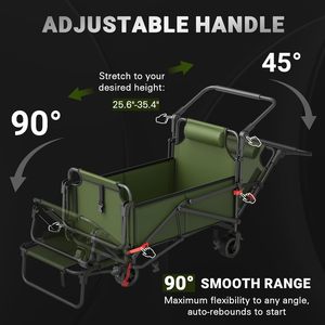 <span class=keywords><strong>Carrito</strong></span> Plegable 2 en 1, Silla Lounge, <span class=keywords><strong>Carrito</strong></span> Utilitario Resistente para Exteriores, Capacidad de 400 Libras, para Campamento, <span class=keywords><strong>Playa</strong></span>, Picnic, Viajes - Product Image 3