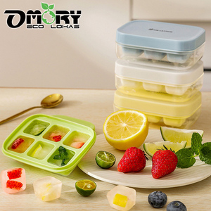 Bac à glaçons OMORY à 6 compartiments avec base, qualité alimentaire, démoulage facile, pour usage domestique quotidien, compatible réfrigérateur - Product Image 2