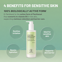 Lait nettoyant coréen D-Panthenol démaquillant pour peaux sensibles, faible pH, vitamine B5, lait nettoyant apaisant pour la barrière cutanée